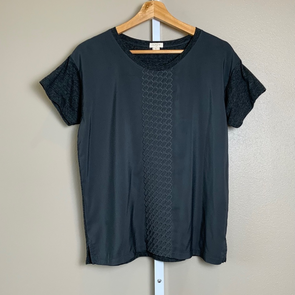 J.Crew Embroidered Silky Front Tee